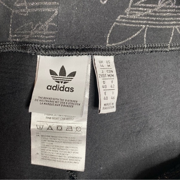 Adidas Black Glitter Logo Print Shorts - Size M - Picture 3 of 6